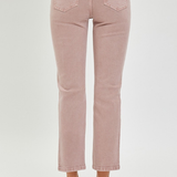 RISEN Mid-Rise Straight Crop Denim
