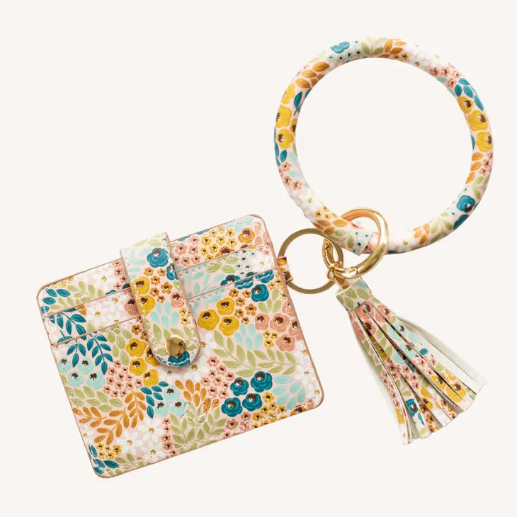 Circle Wristlet Keychain | Honeysuckle Floral