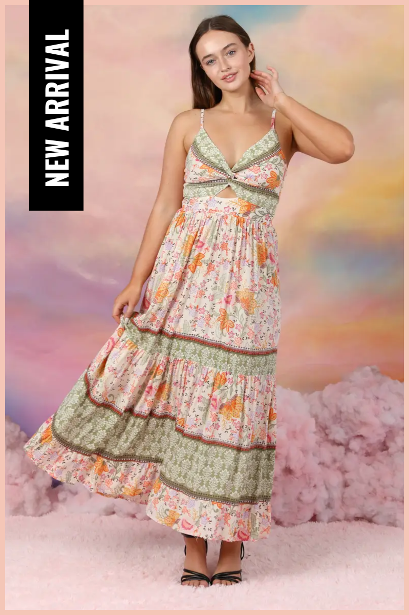 Peekaboo Twist Front Dress