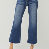 RISEN High Rise Crop Straight Jeans