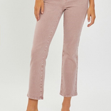RISEN Mid-Rise Straight Crop Denim