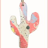 Handmade Cactus Ornament | Everhart Ceramics | Desert Skies Pink
