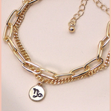 Zodiac Double Chain Rhinestone Bracelet