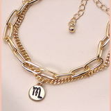 Zodiac Double Chain Rhinestone Bracelet
