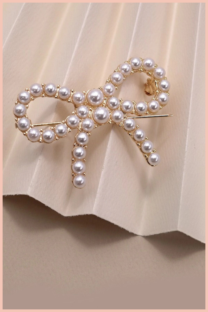 Pearl Bow outlets Brooch