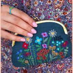 Live Happy Embroidered Coin Purse | Natural Life