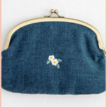 Live Happy Embroidered Coin Purse | Natural Life