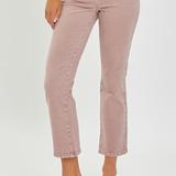 RISEN Mid-Rise Straight Crop Denim