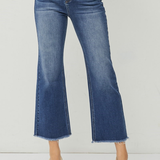 RISEN High Rise Crop Straight Jeans