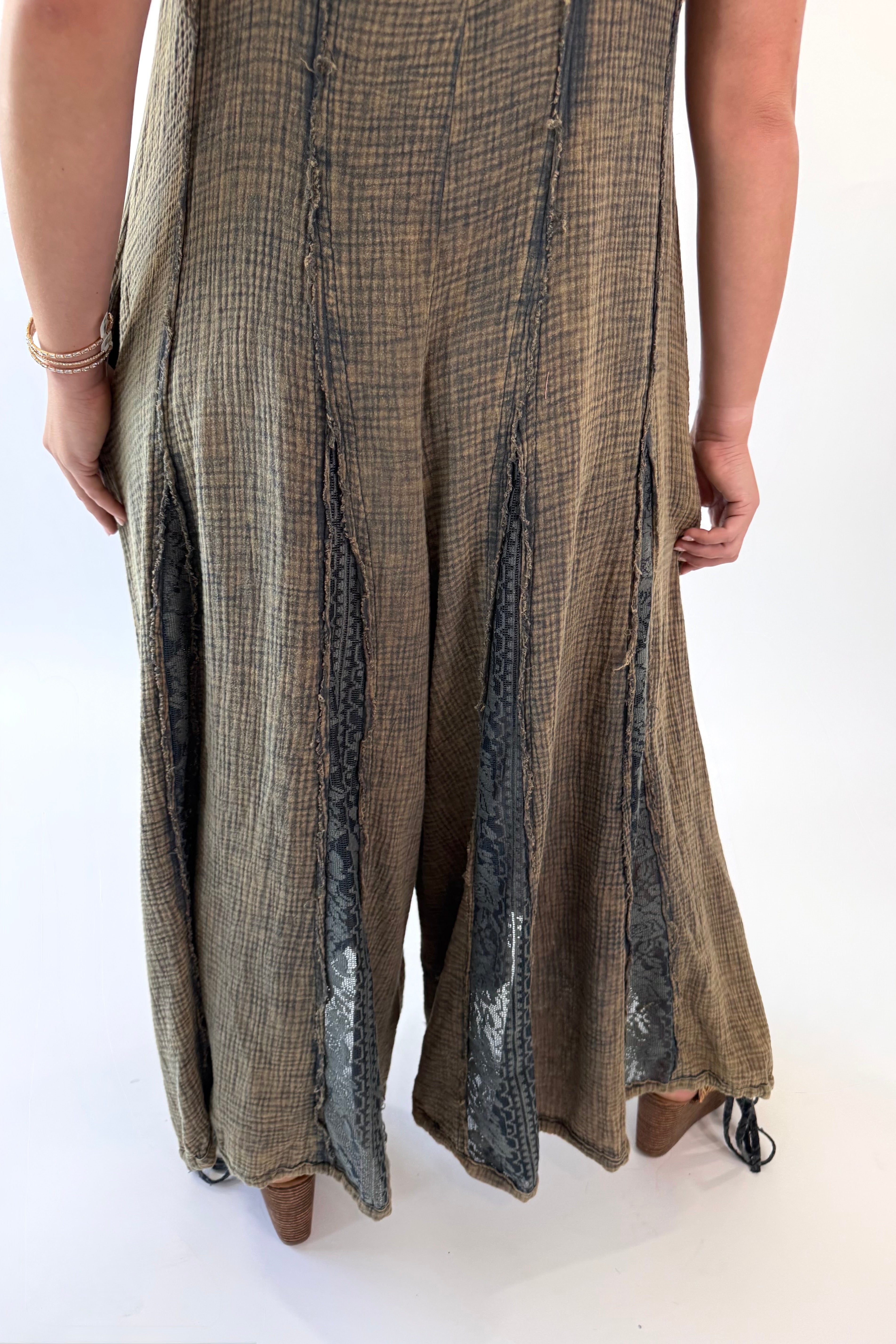 Washed Cotton Gauze Lace Jumper