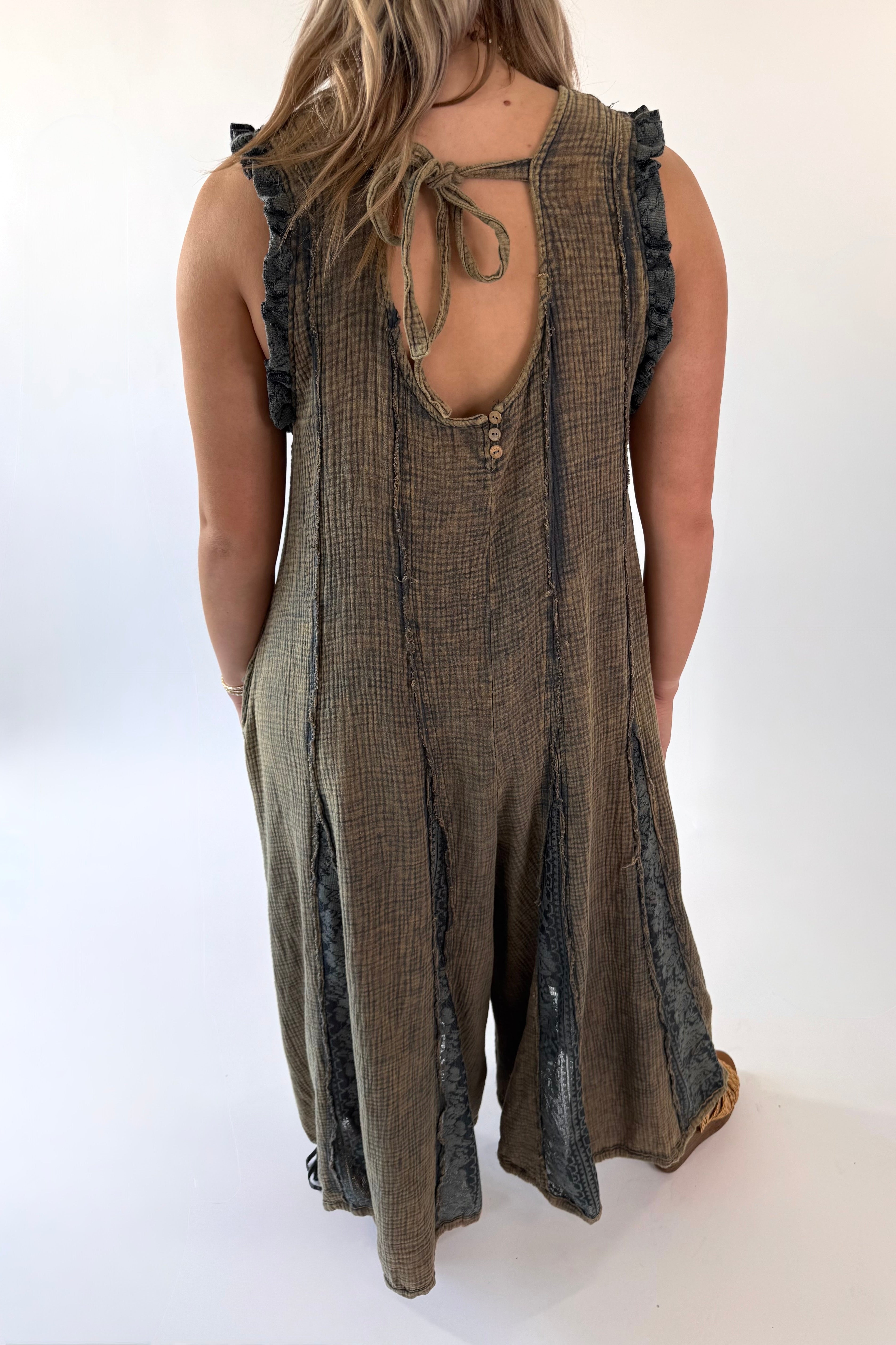 Washed Cotton Gauze Lace Jumper