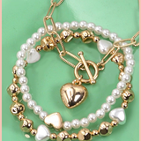 Multi Layer Mini Hearts Charm Bracelet