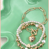 Multi Layer Mini Hearts Charm Bracelet
