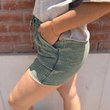 Washed Gauze Frayed Hem Shorts