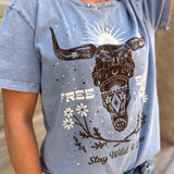 Free Soul Cow Skull Graphic Tee