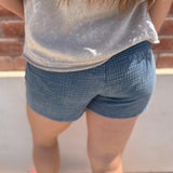 Washed Gauze Frayed Hem Shorts