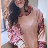 Long Sleeve Mixed Thermal Hoodie