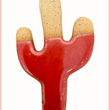 Handmade Cactus Ornament | Everhart Ceramics, Speckled Red Glaze | Tan