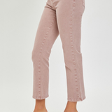 RISEN Mid-Rise Straight Crop Denim