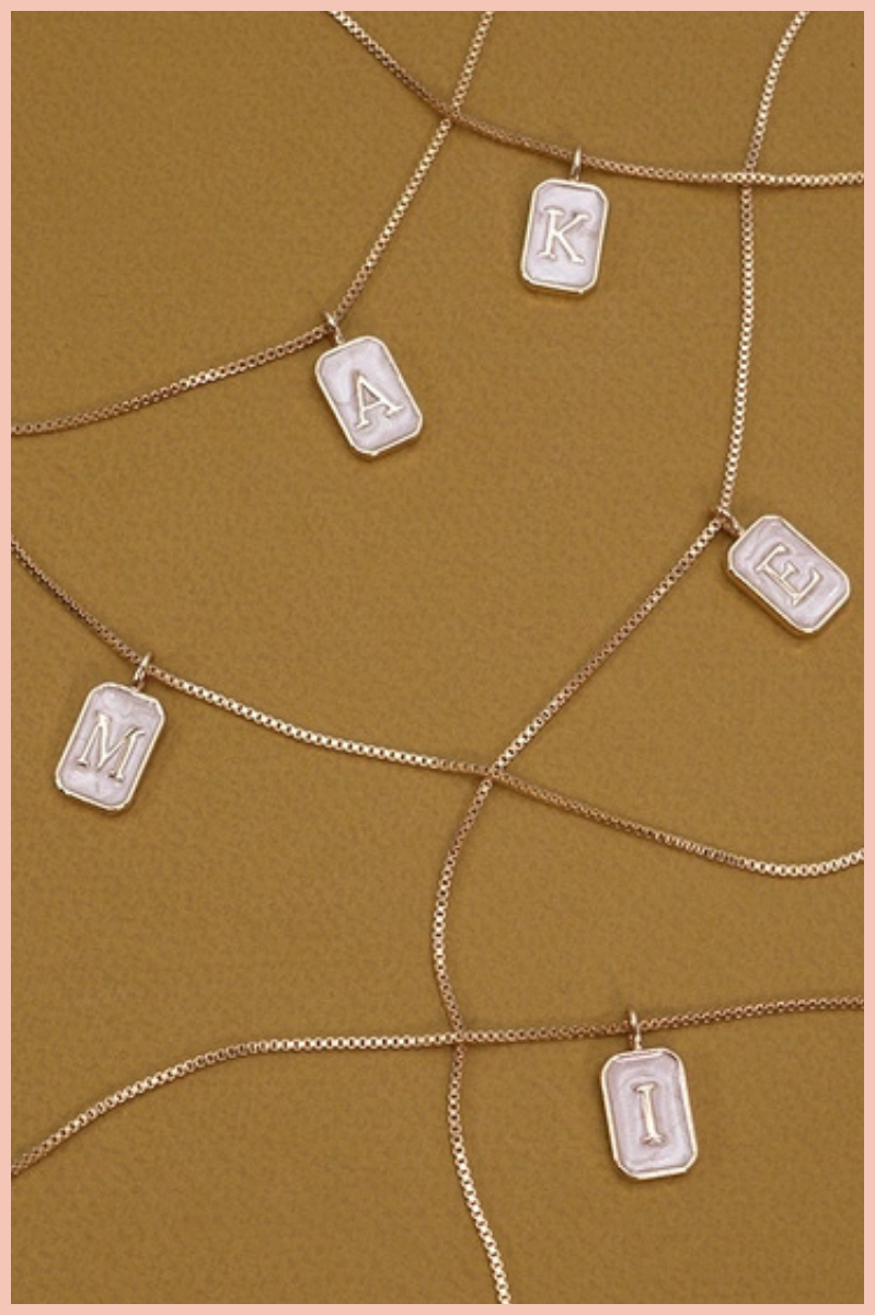 Pearly Initial Letter Charm Necklace