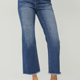 RISEN High Rise Crop Straight Jeans