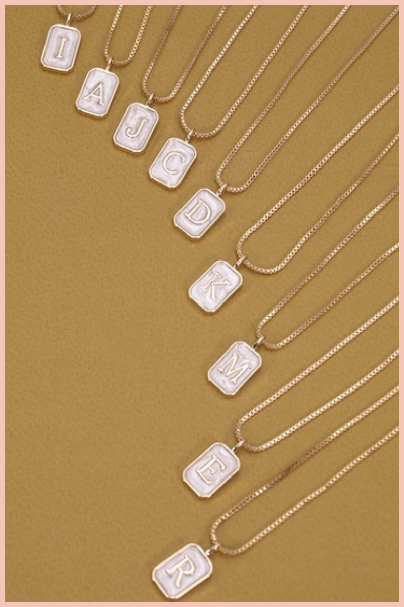 Pearly Initial Letter Charm Necklace