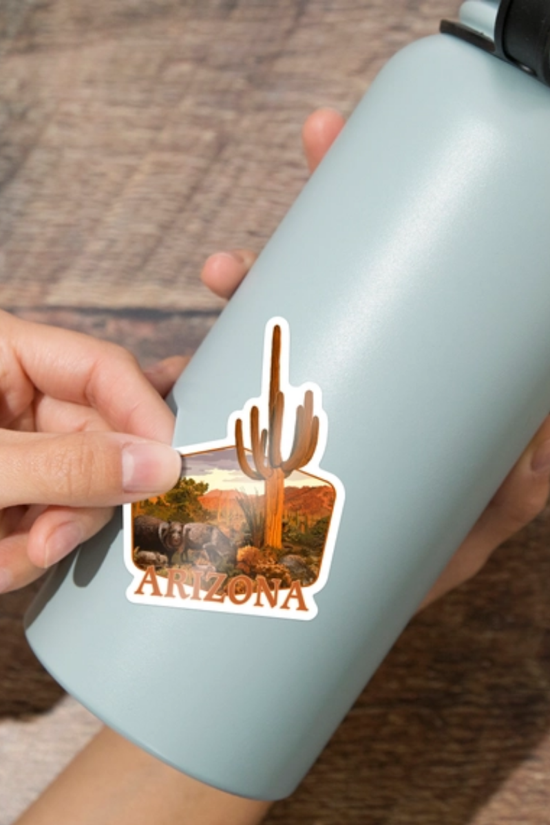 AZ Javalina + Cactus Sticker | 3.5" x 3.5"