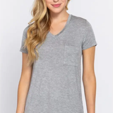 Short Sleeve V-Neck Pocket Tee