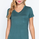 Short Sleeve V-Neck Pocket Tee