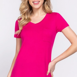 Short Sleeve V-Neck Pocket Tee