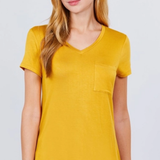 Short Sleeve V-Neck Pocket Tee