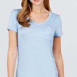 Short Sleeve V-Neck Pocket Tee