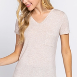 Short Sleeve V-Neck Pocket Tee