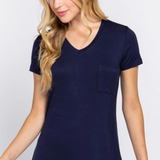 Short Sleeve V-Neck Pocket Tee