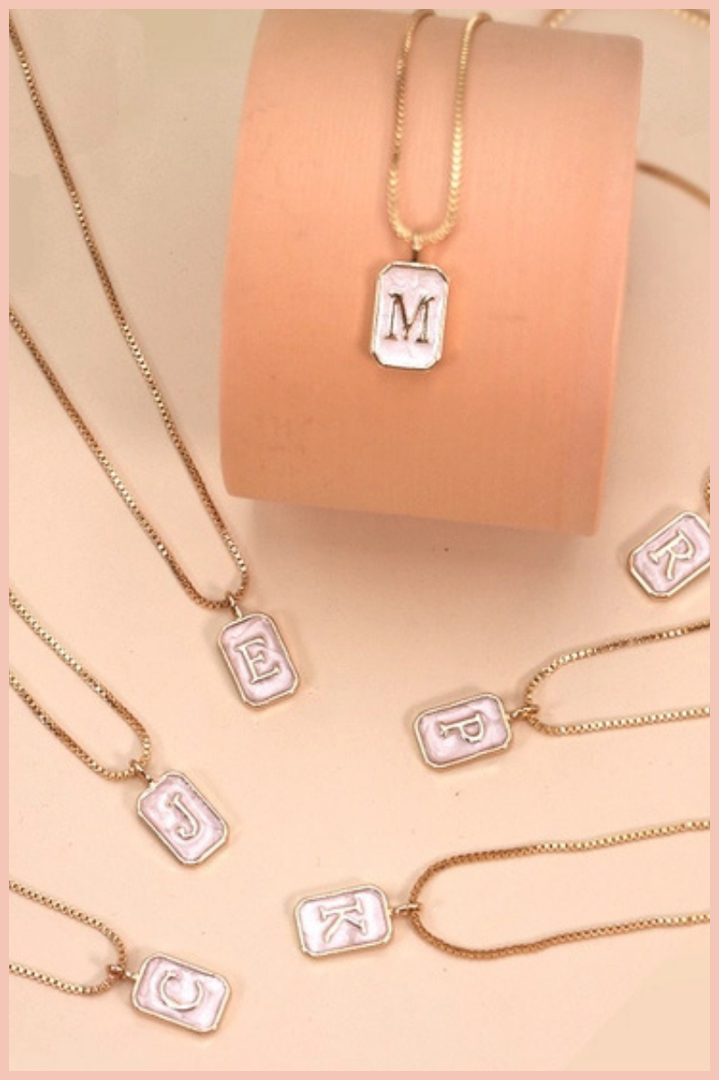 Pearly Initial Letter Charm Necklace