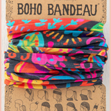 Full Boho Bandeau | Charcoal Folk Flower | Natural Life
