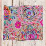 Velvet Boho Bandeau Headband | Natural Life | Black Cream Printed Folk Flower