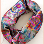 Velvet Boho Bandeau Headband | Natural Life | Black Cream Printed Folk Flower