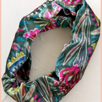 Velvet Boho Bandeau Headband | Natural Life | Green Lined Floral