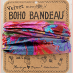 Velvet Boho Bandeau Headband | Natural Life | Pink Red Folk Floral