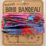 Velvet Boho Bandeau Headband | Natural Life | Pink Red Folk Floral