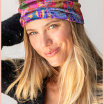 Velvet Boho Bandeau Headband | Natural Life | Pink Red Folk Floral