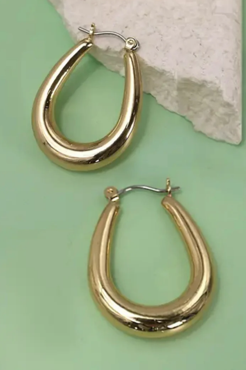 Bubbly Horseshoe Hoop Earrings | Gold