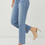 RISEN High Rise-Ankle Straight Crossover Jeans