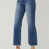 RISEN High Rise Crop Straight Jeans