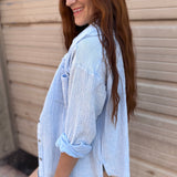 Mineral Washed Gauze Button Down Top