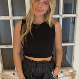 Reversible Knit Crop Top - Black