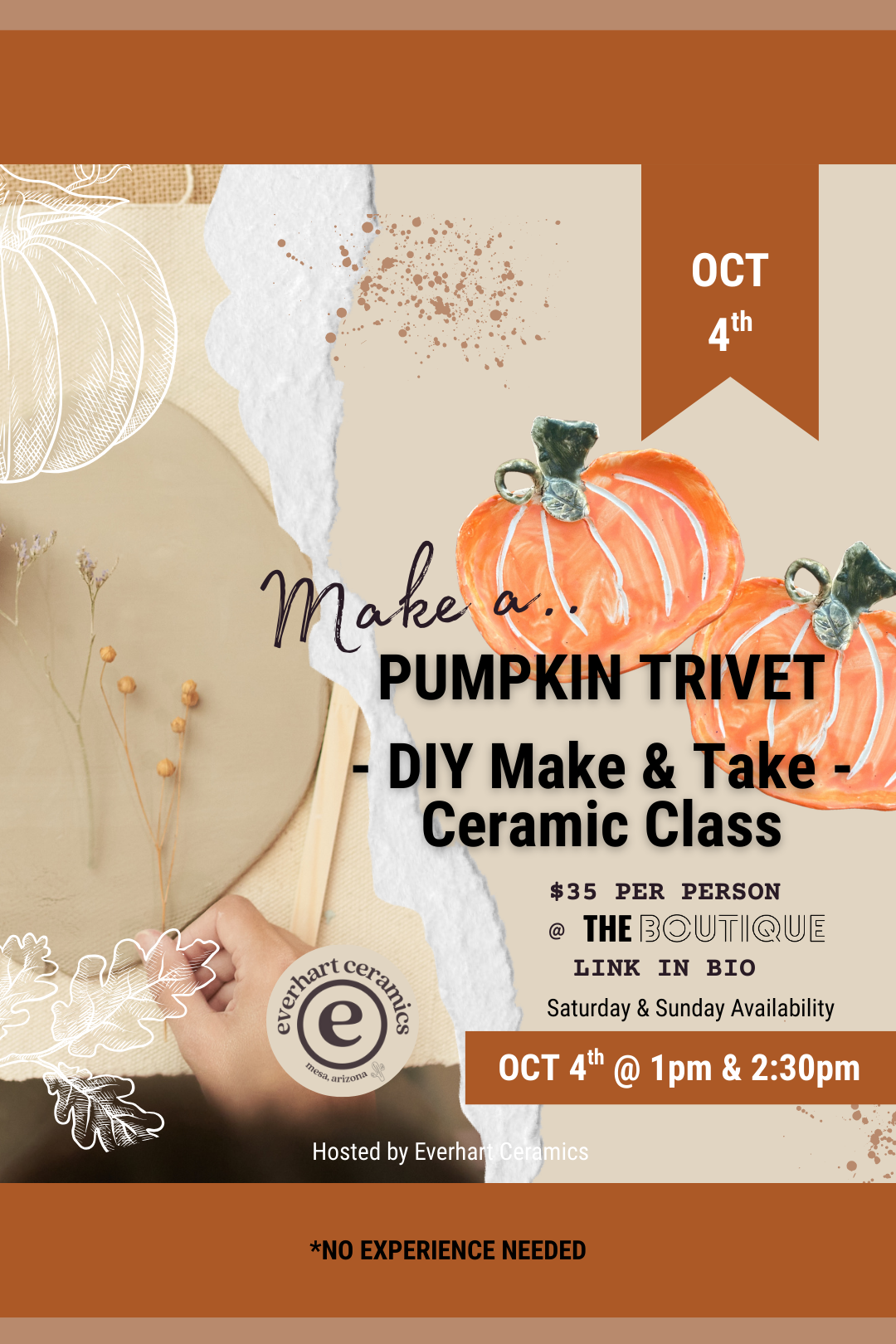 Pumpkin Trivet Class - October 4th