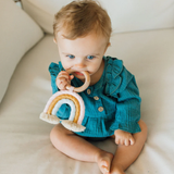 Rainbow Macrame + Wood Teether