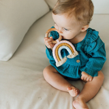 Rainbow Macrame + Wood Teether